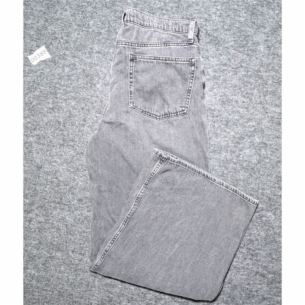 GAP Denim Jeans Womens 12 Charcoal Wash High Rise Wide Leg Waist 31